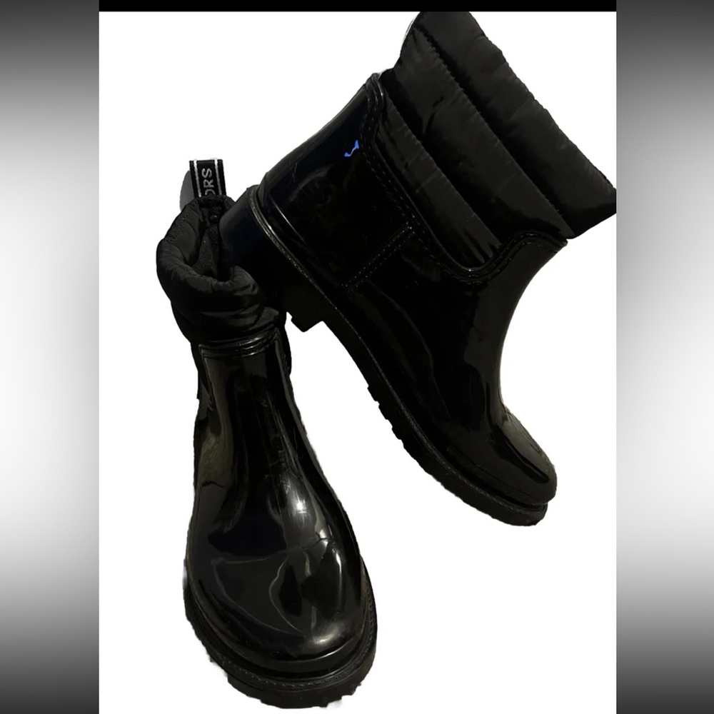 MK Michael Kors Black Rubber Ankle Rain Boots - Women's Size 7